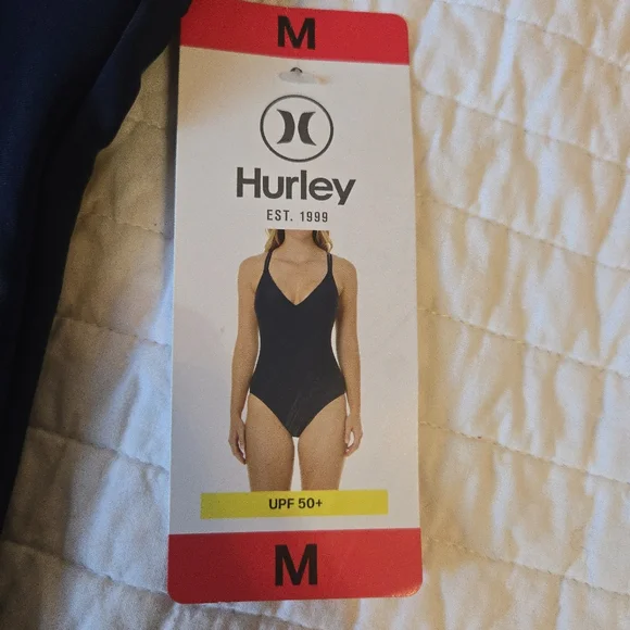 Hurley Women Medium One Piece Bikini Navy Blue New 022025 - Picture 4 of 7
